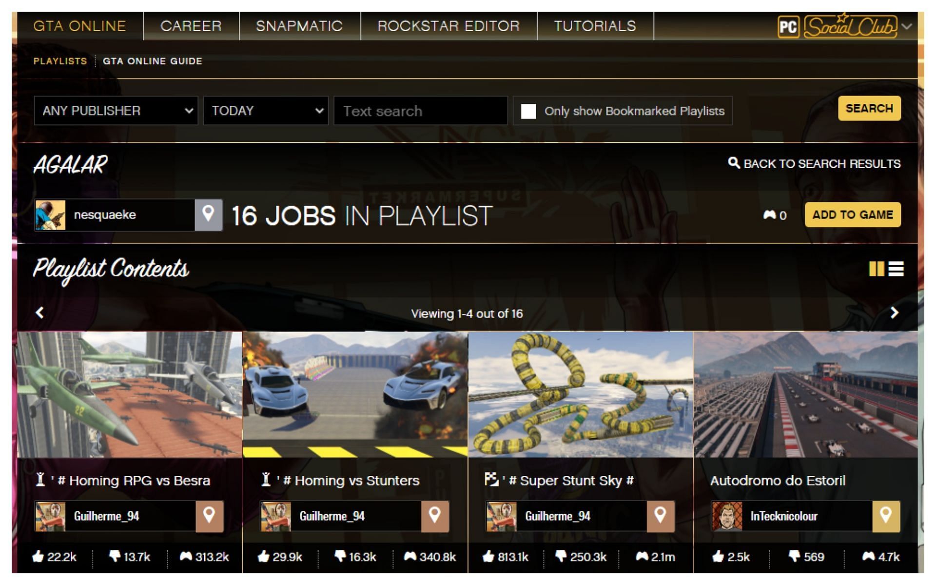 So many GTA Online playlists with lots to choose from (Image via Rockstar Games)