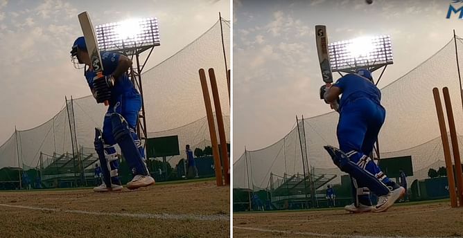 [Watch] 'Pocket Dynamo' Ishan Kishan hits a no-look six in Mumbai Indians training