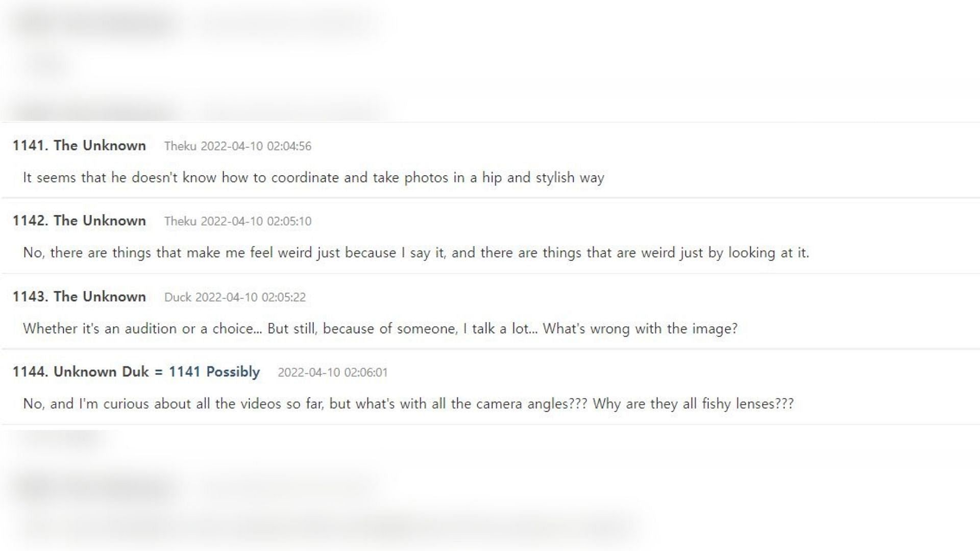 Comments on the Casting Call blog post (Screenshot via theqoo)