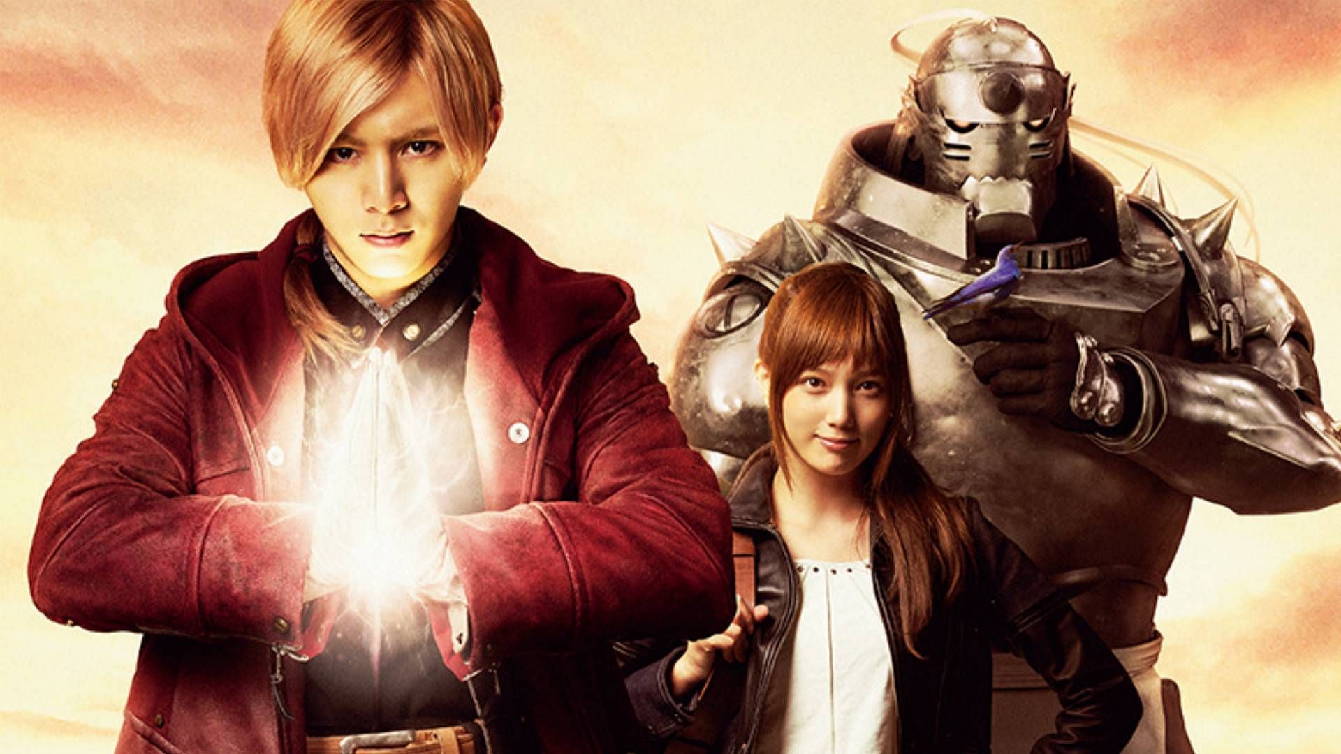 From left to right, the live-action versions of Edward Elric, Winry Rockbell, and Alphonse Elric (Image via Square Enix OXYBOT Inc.)