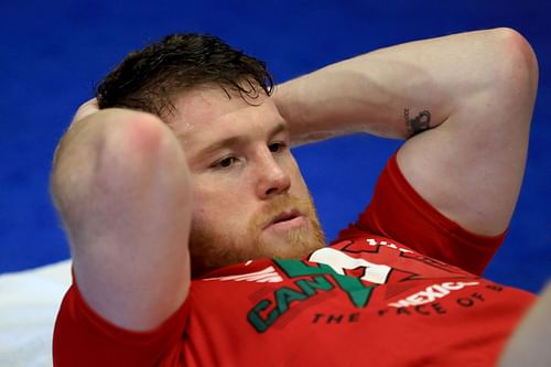 Canelo Alvarez exercising at his Media Workout