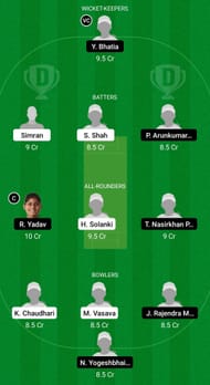 GUJ-W vs BRD-W Dream11 Prediction - Senior Women's T20 2022