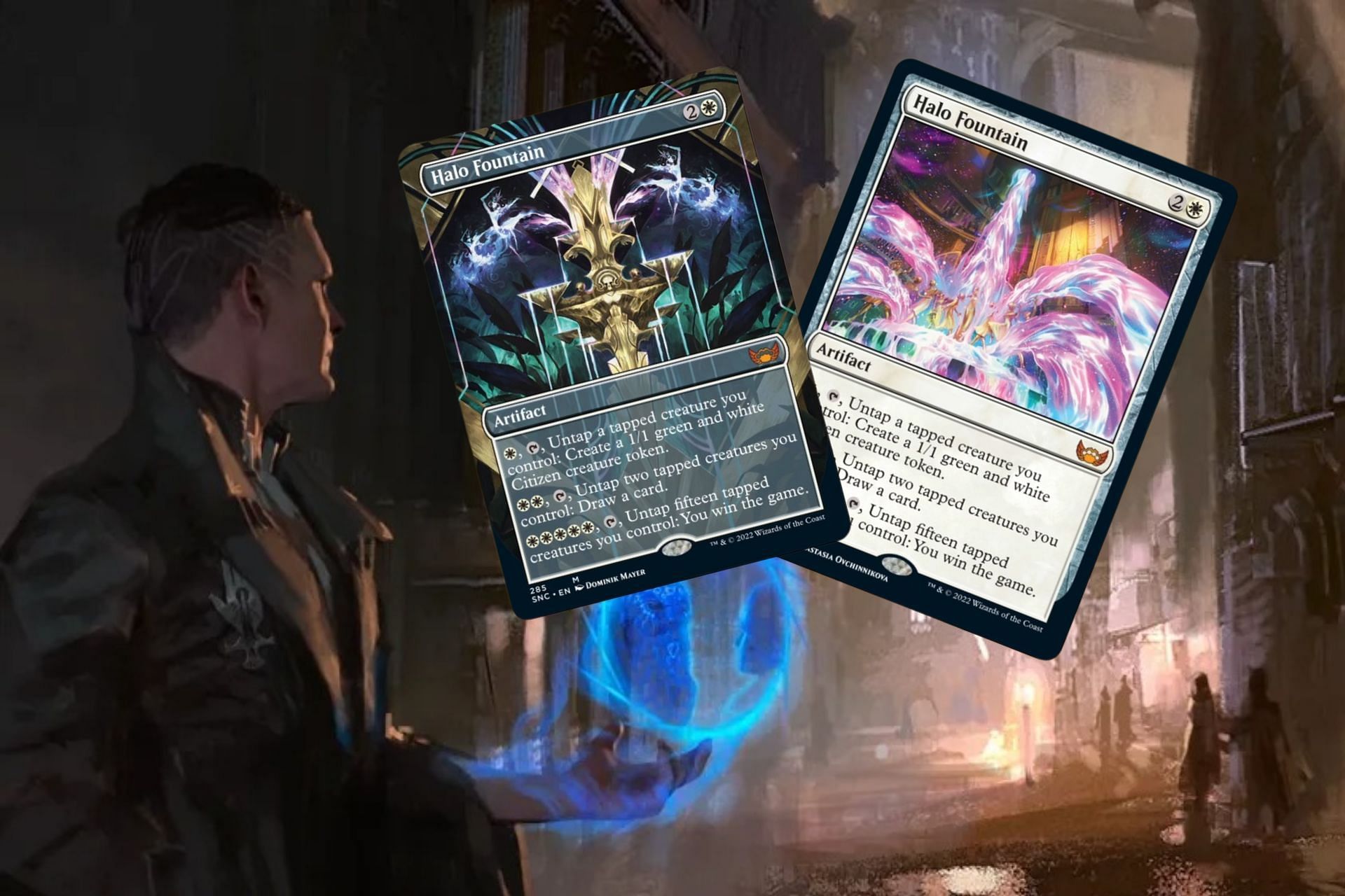 Magic: The Gathering has an incredible Mythic Rare revealed for Streets of New Capenna: Halo Fountain (Image via Sportskeeda)