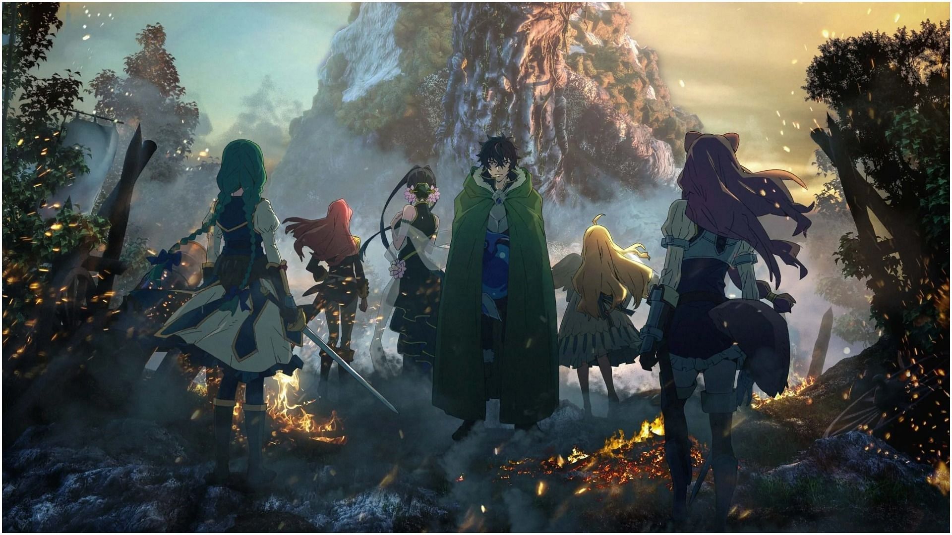 All central characters in the anime Rising of the Shield Hero (Image via Kinema Citrus)