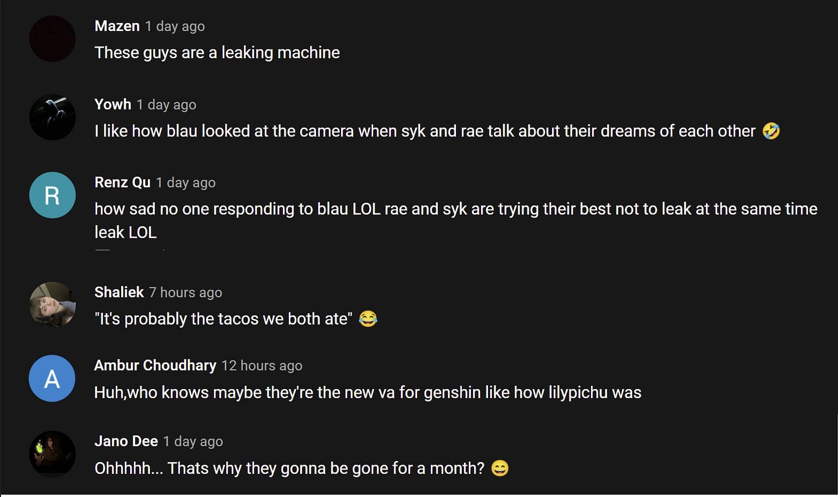 Fans reacting to the streamers alleged voice acting project leak (Images via Streamer Moments/YouTube)