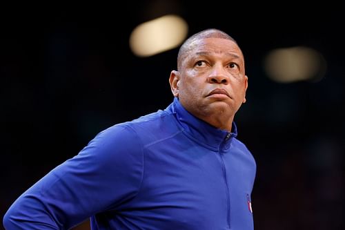 Philadelphia 76ers v Phoenix Suns; Doc Rivers looks at the clock