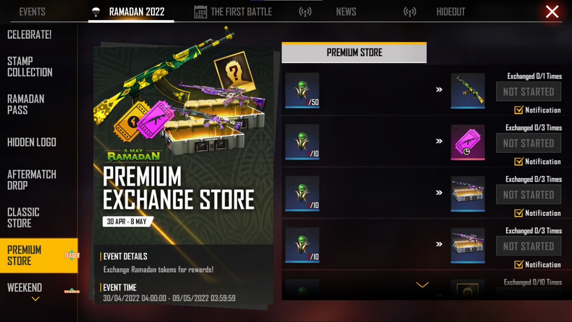 The Premium Store has been teased (Image via Garena)