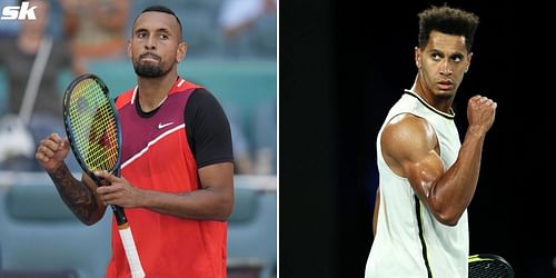 Nick Kyrgios (L) and Michael Mmoh.