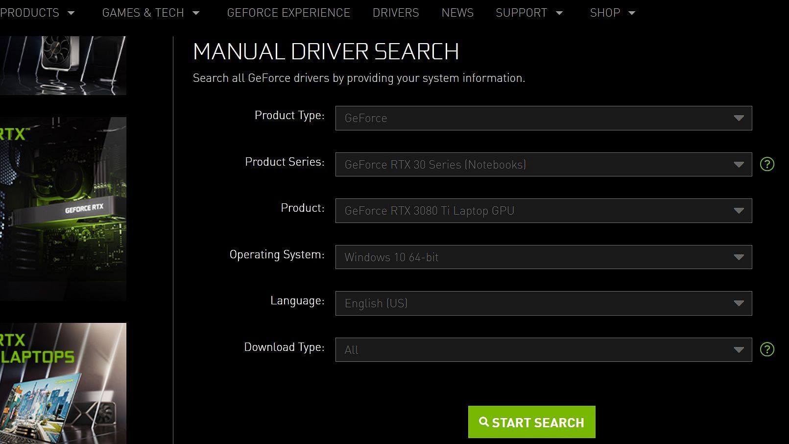 Nvidia website (Image by Sportskeeda)