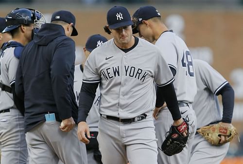 New York Yankees pitcher Gerrit Cole was pulled from yesterday's game after two earned runs over 1.2 innings