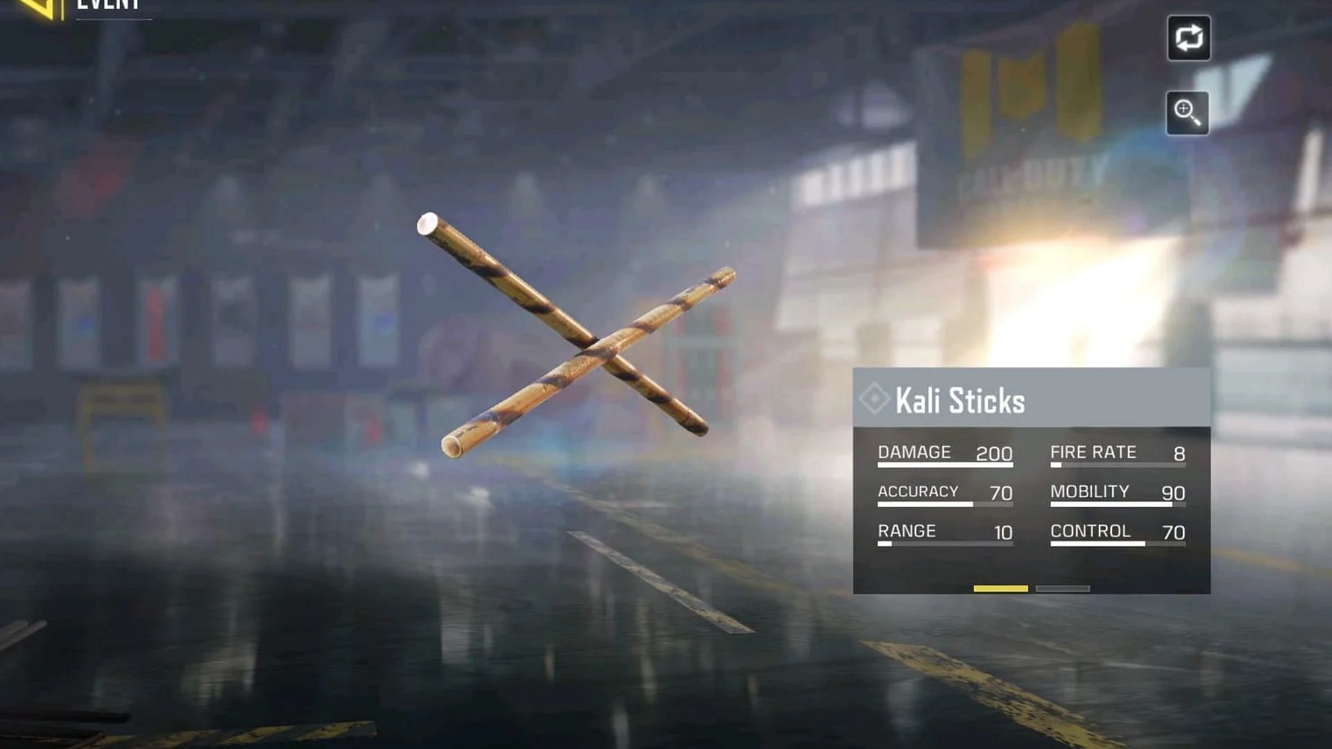 Kali Sticks have been launched in COD Mobile Season 4: Wild Dogs and players can unlock it for free by completing a few challenges (Image via Call of Duty: Mobile)
