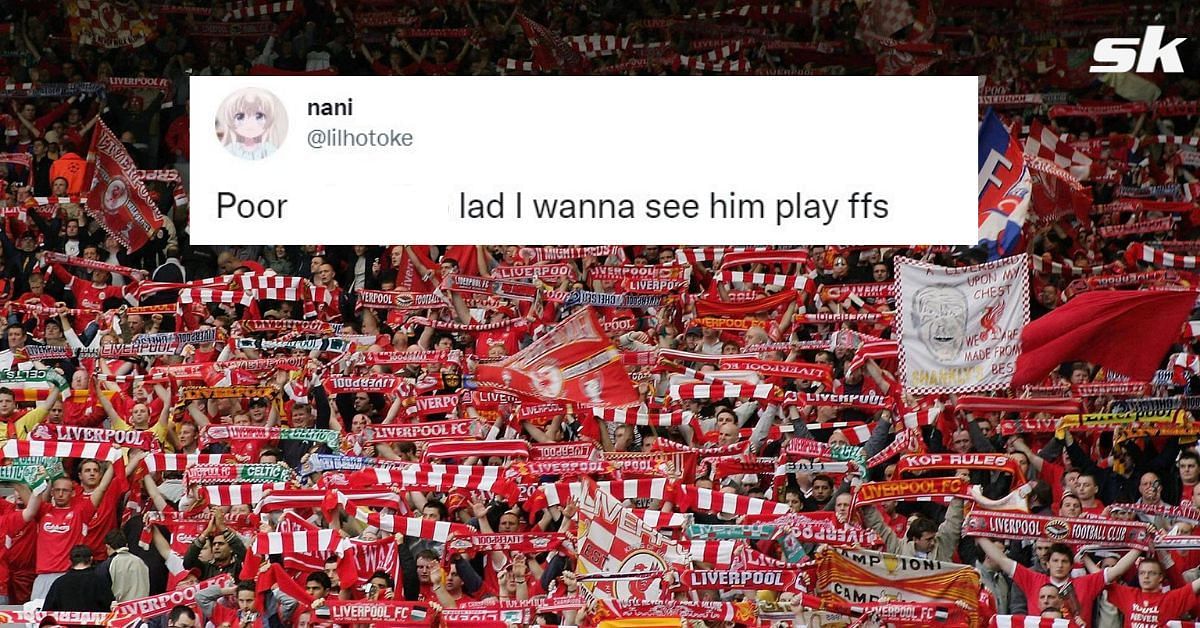 Reds supporters online were not pleased with star winger missing.