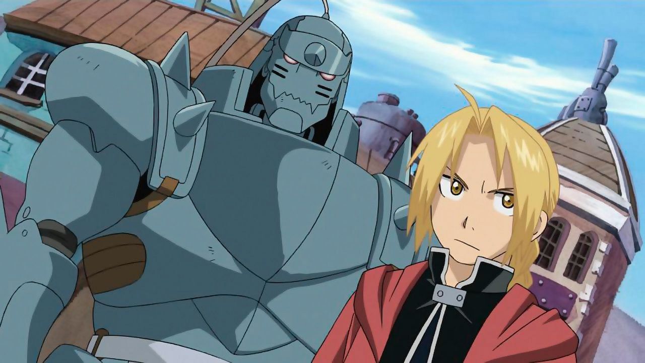 Alphonse (left) and Edward (right) as seen in the Fullmetal Alchemist: Brotherhood anime (Image via Studio Bones)