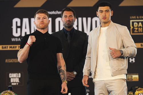 Canelo Alvarez (left) vs. Dmitry Bivol (right) - Press Conference