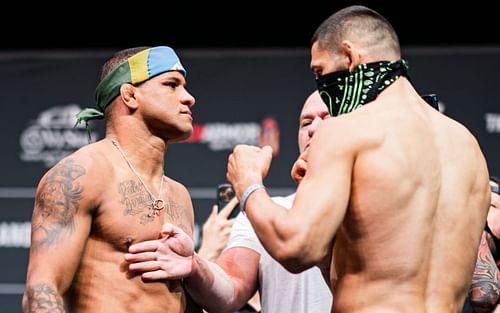 Gilbert Burns (left) and Khamzat Chimaev (right) [Image via @ufc on Instagram]