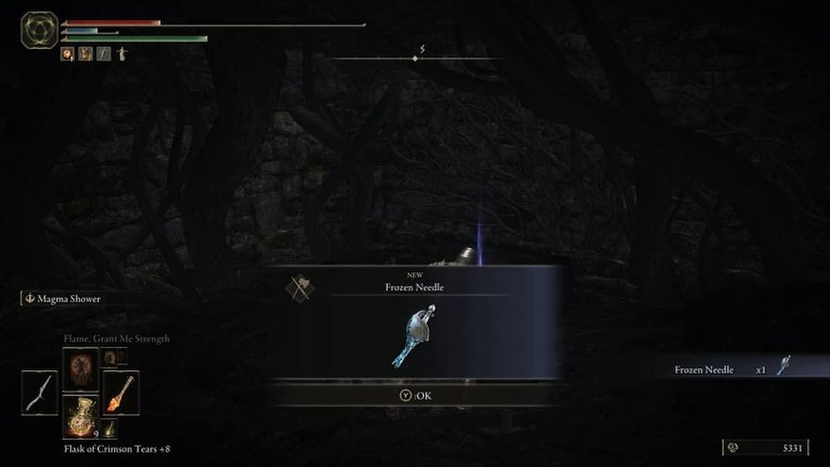 Pick up the Frozen Needle from the chest after defeating the Royal Revenant (Image via FromSoftware Inc.)