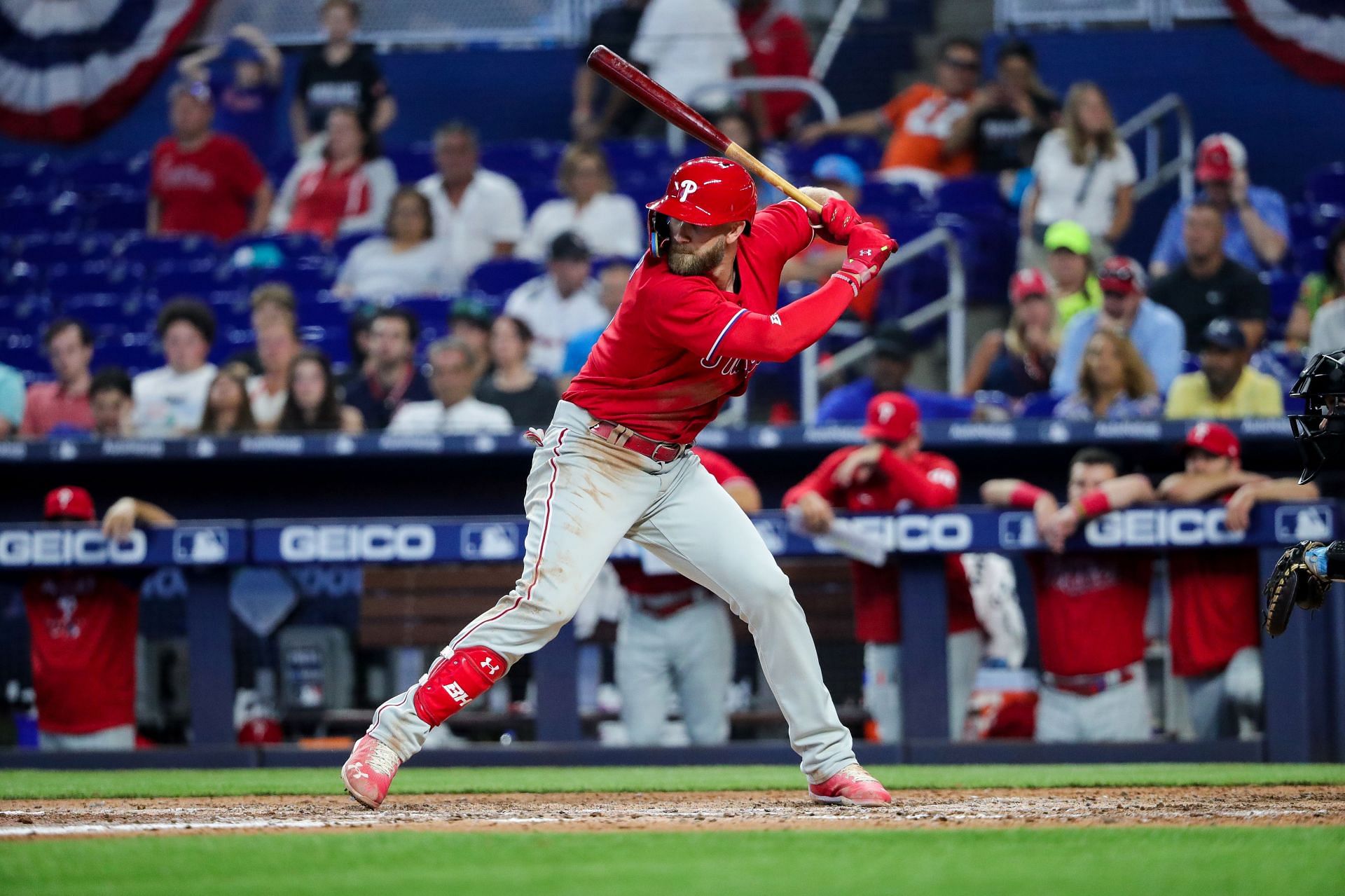 Harper bats for the Philadelphia Phillies