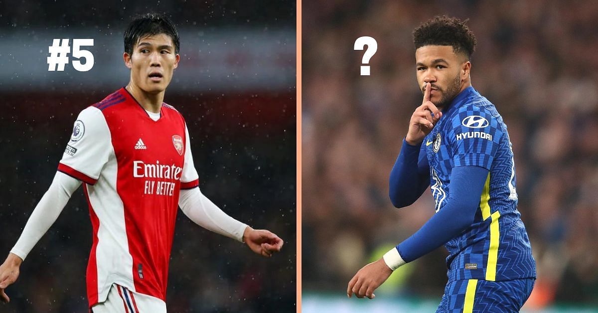 Arsenal&#039;s Takehiro Tomiyasu and Chelsea&#039;s Reece James