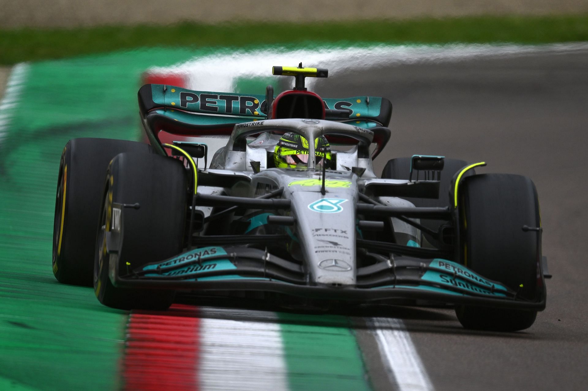 Lewis Hamilton was stuck in P13 at the Imola GP