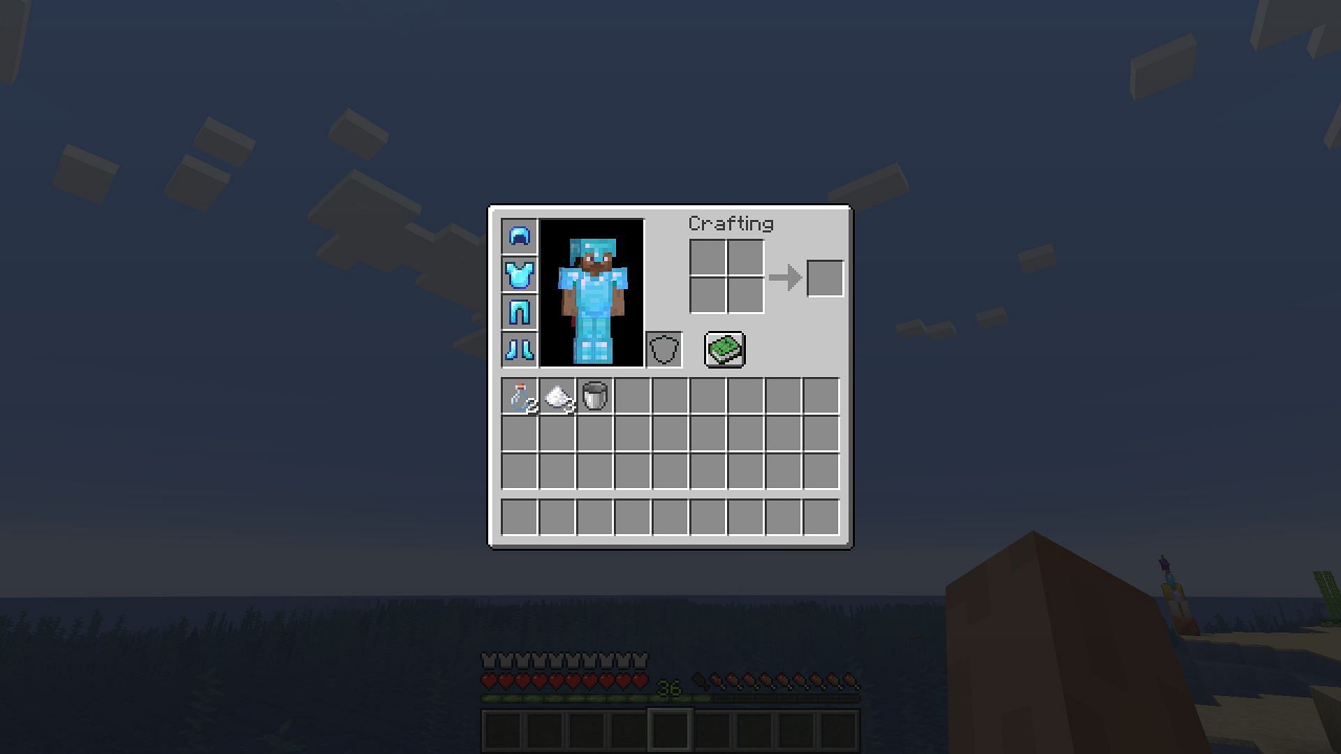 A player with full unbreaking armor (Image via Minecraft)