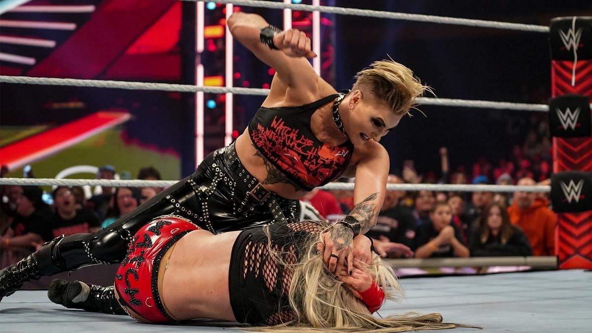 Rhea Ripley turning on Liv Morgan, after losing their Women&#039;s Tag Team Championship match