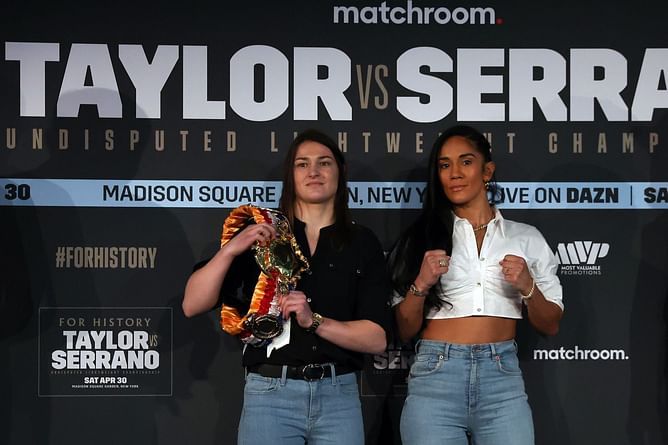 Katie Taylor flexes hand speed ahead of bout with Amanda Serrano