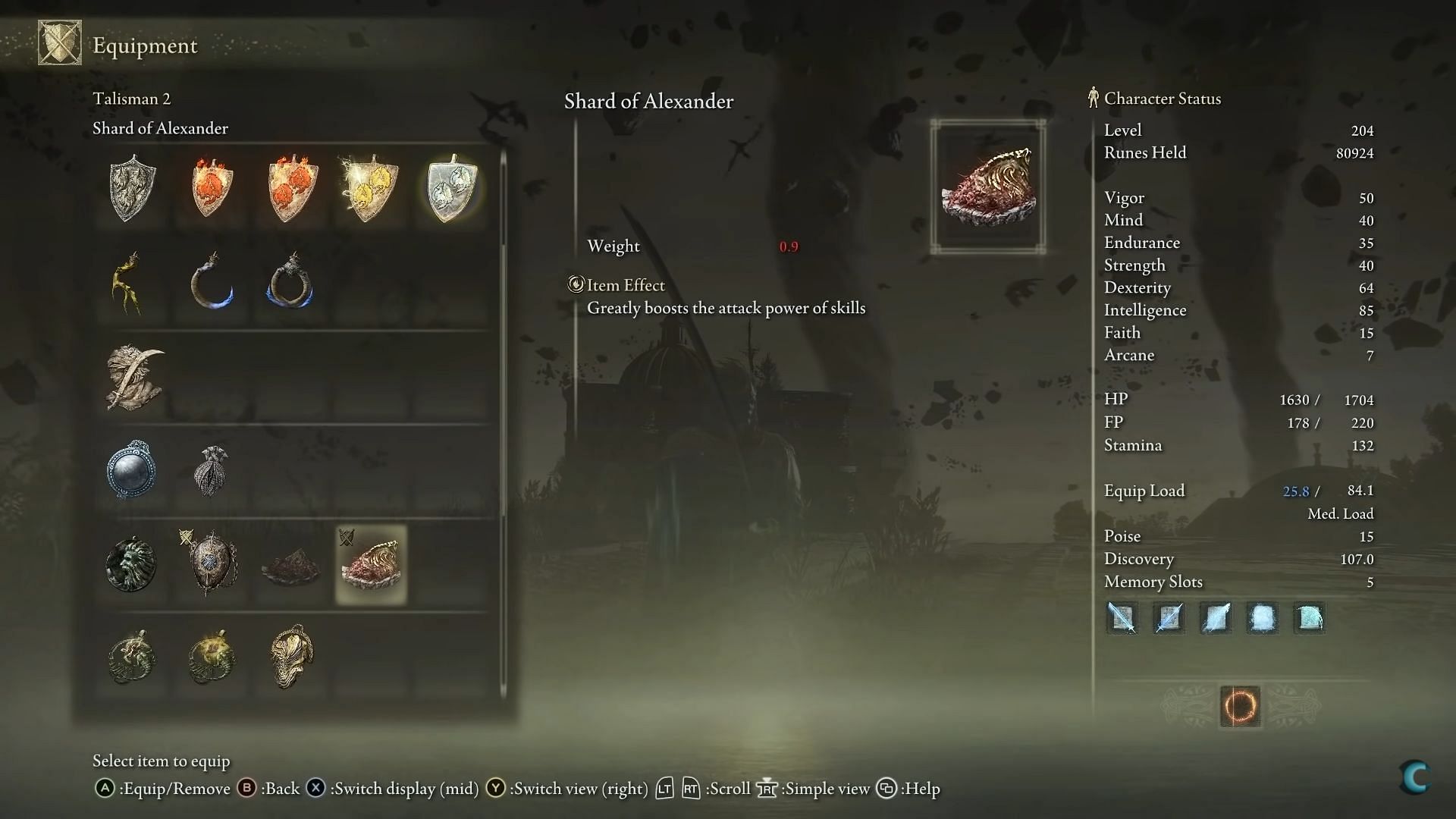 The damage output from Moonveil and Rivers of Blood is heavily increased by Shard of Alexander in Elden Ring (Image via ConCon/YouTube)