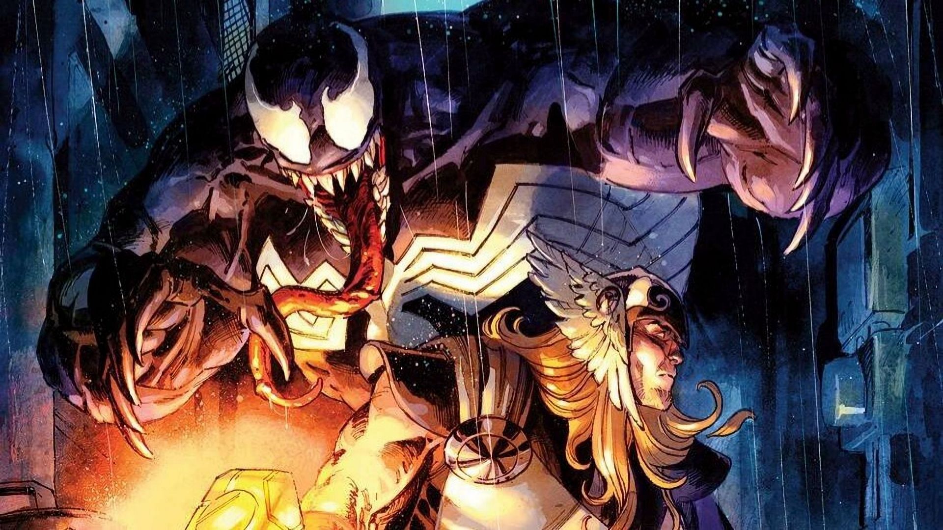 Venom and Thor team up (Image via Marvel Comics)