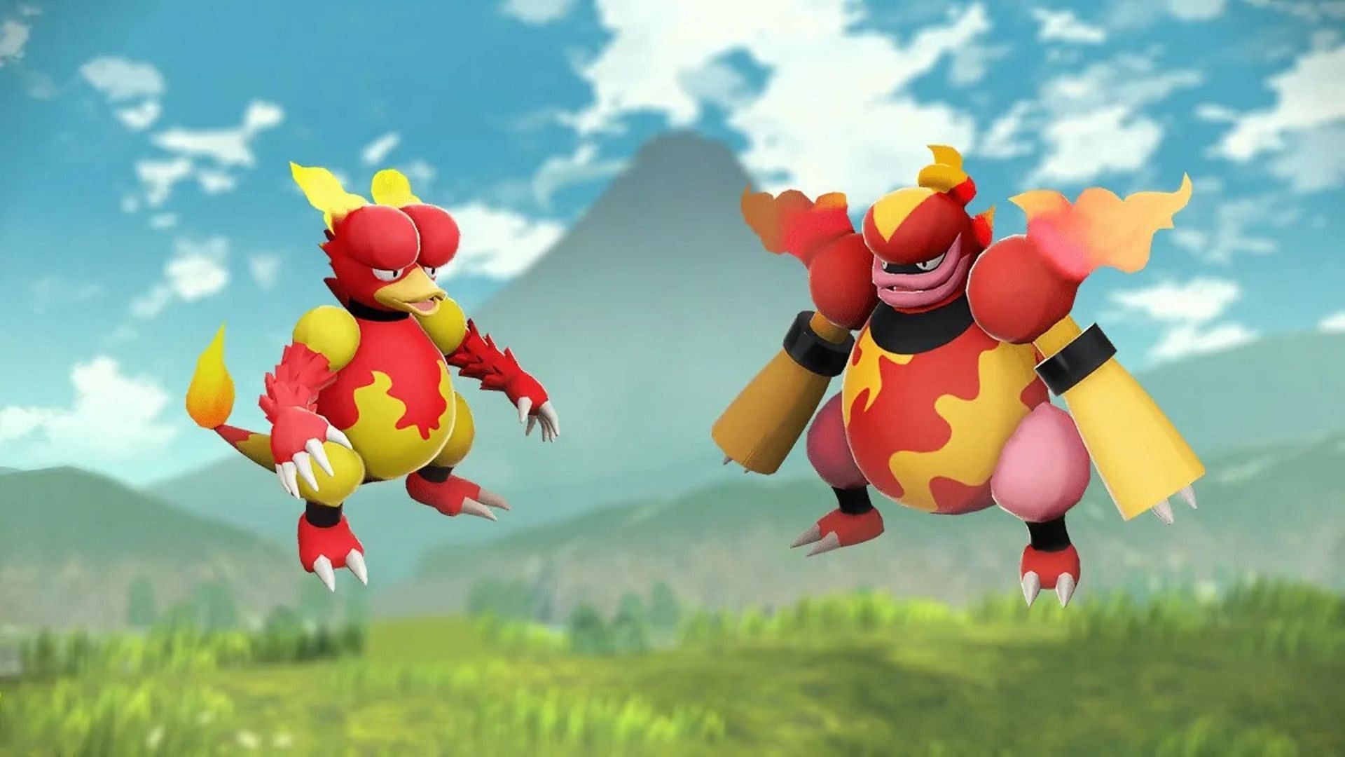 Magmar and Magmortar as they appear in the Pokemon Legends: Arceus Pokedex (Image via The Pokemon Company/Gaming Intel)