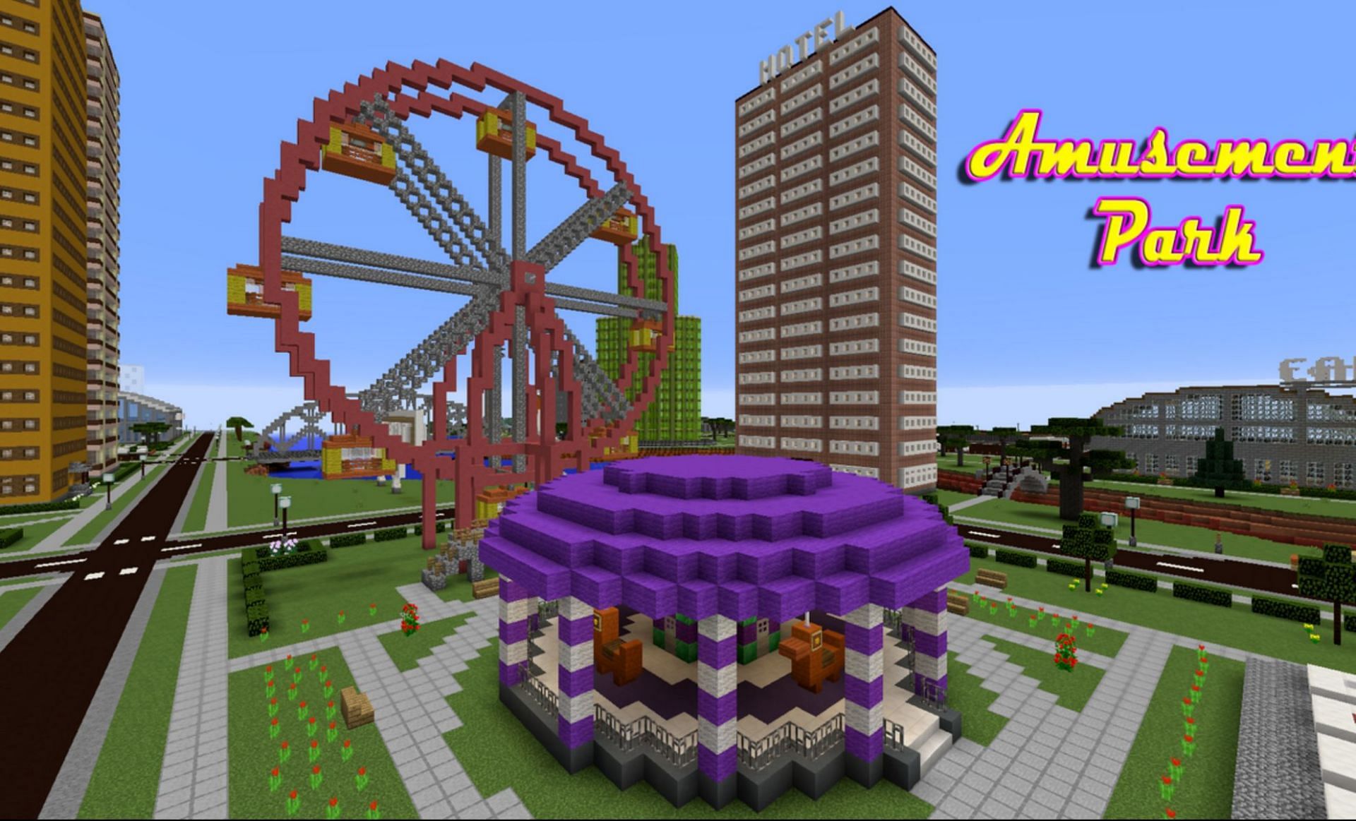 Theme park map (Image via okrzysztof on Planet Minecraft)