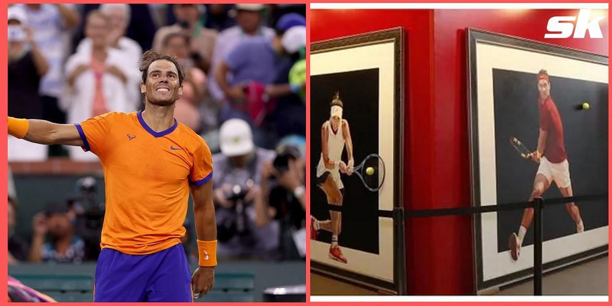 Rafael Nadal and Garbine Muguruza have been honored with portraits at the Madrid Open