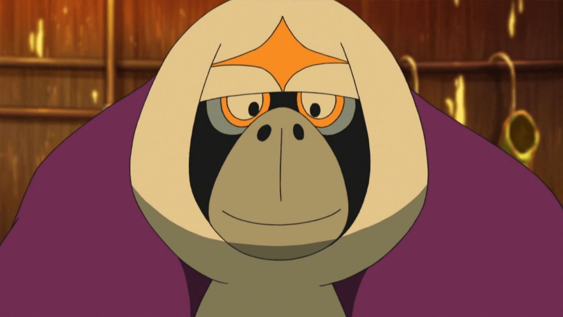 Oranguru, as it appears in the anime (Image via The Pokemon Company)