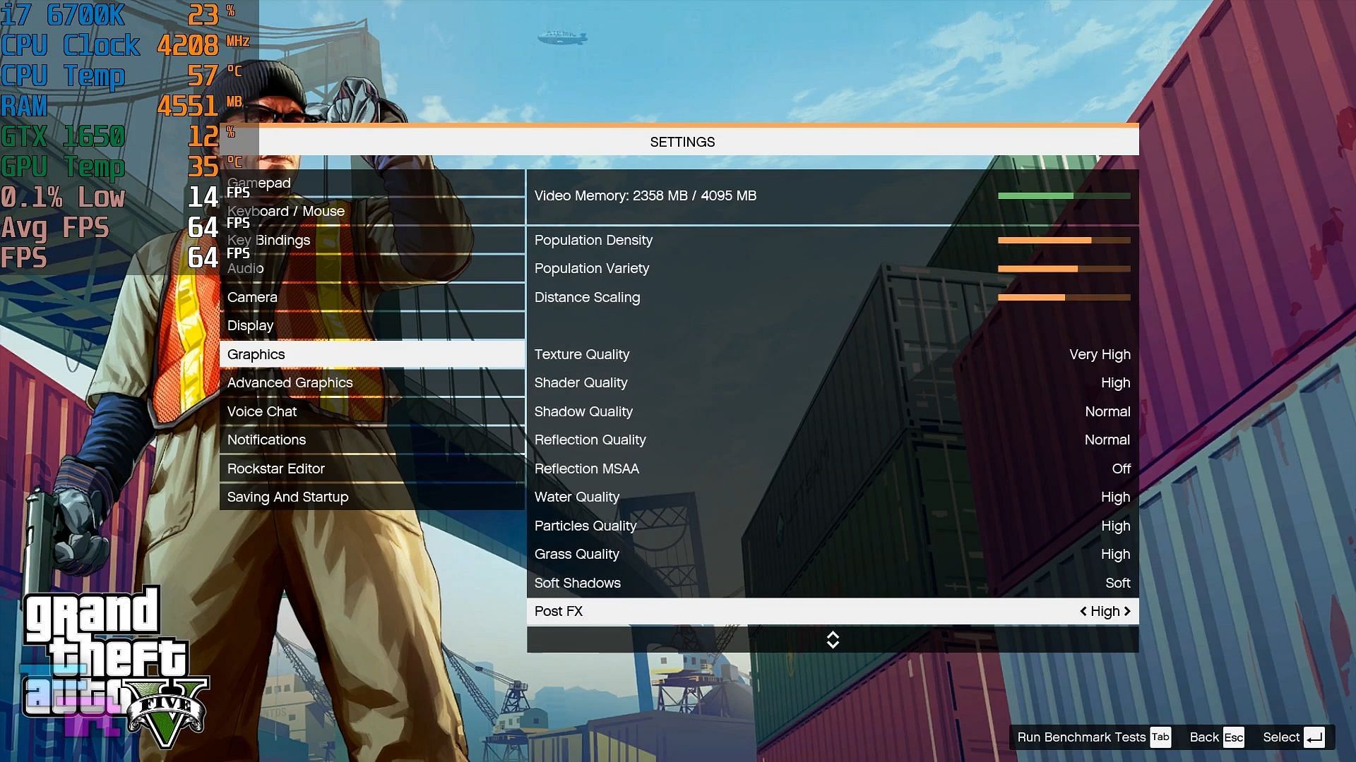Graphics settings page 2 (Image via FrameRated, YouTube)
