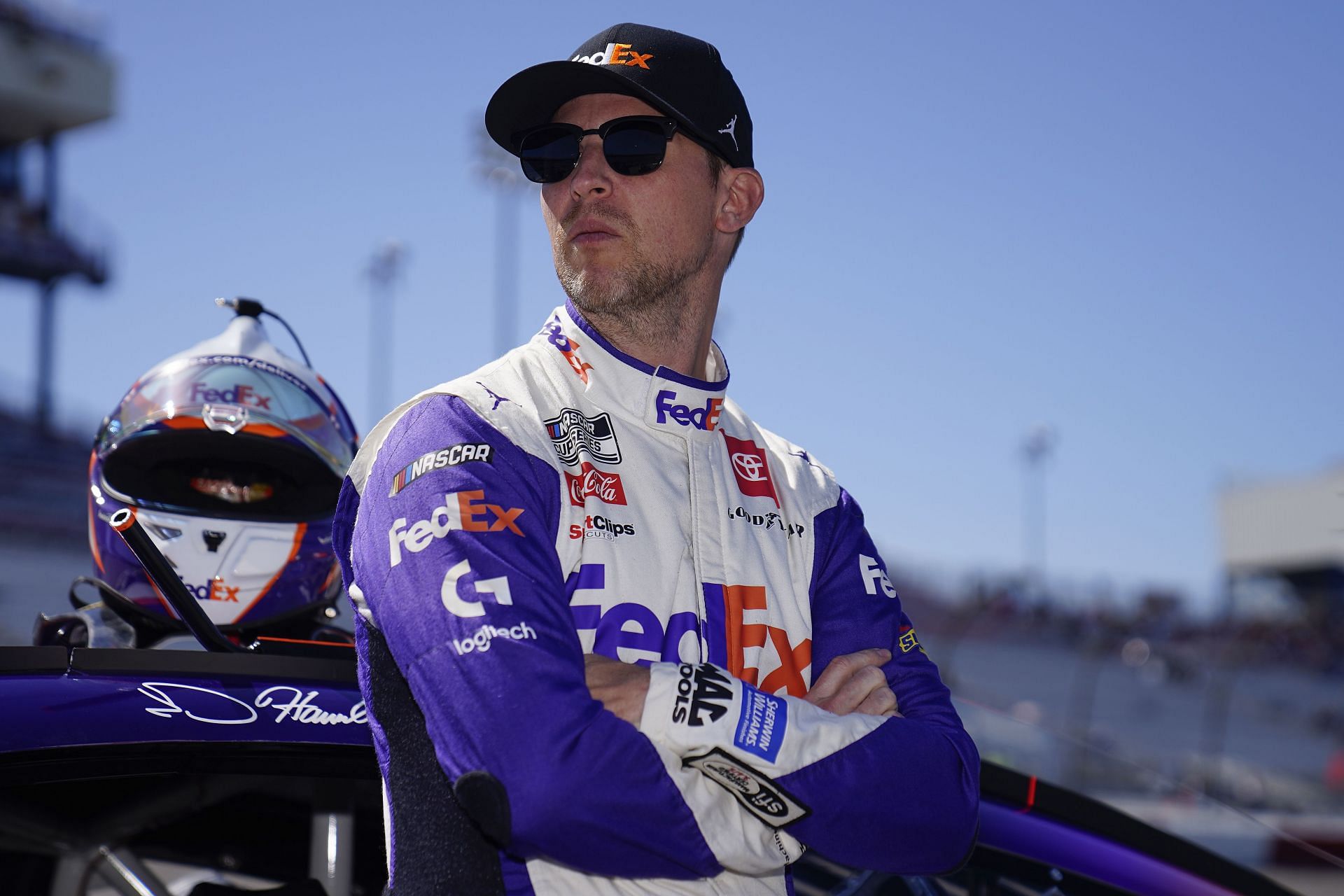 Denny Hamlin during qualifying for the 2022 NASCAR Cup Series Toyota Owners 400 at Richmond Raceway in Virginia (Photo by Jacob Kupferman/Getty Images)