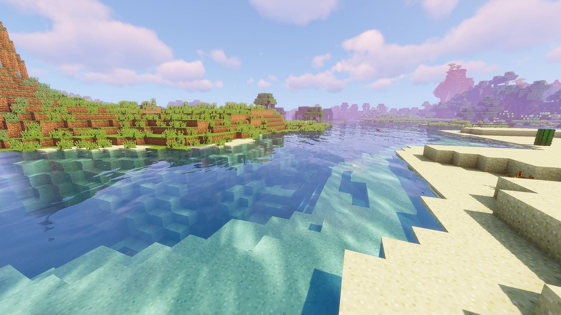 Minecraft with a shaders mod [Image via Minecraft]