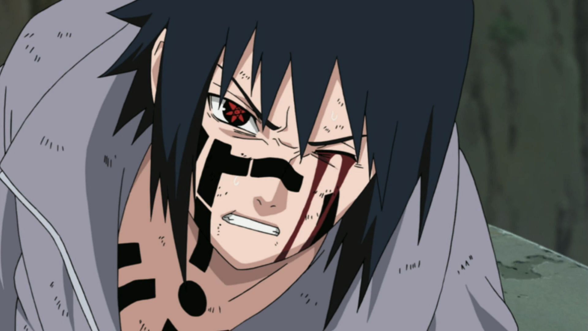 Sasuke affected by the Self-Cursing Seal during his fight with Danzo (Image via Studio Pierrot)