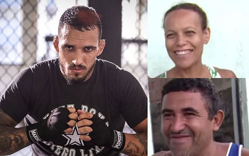 Charles Oliveira (Left), Oliveira's parents (Right top and bottom) [Image credits: @charlesdobronx and via Instagram and XcellentMMA via YouTube]