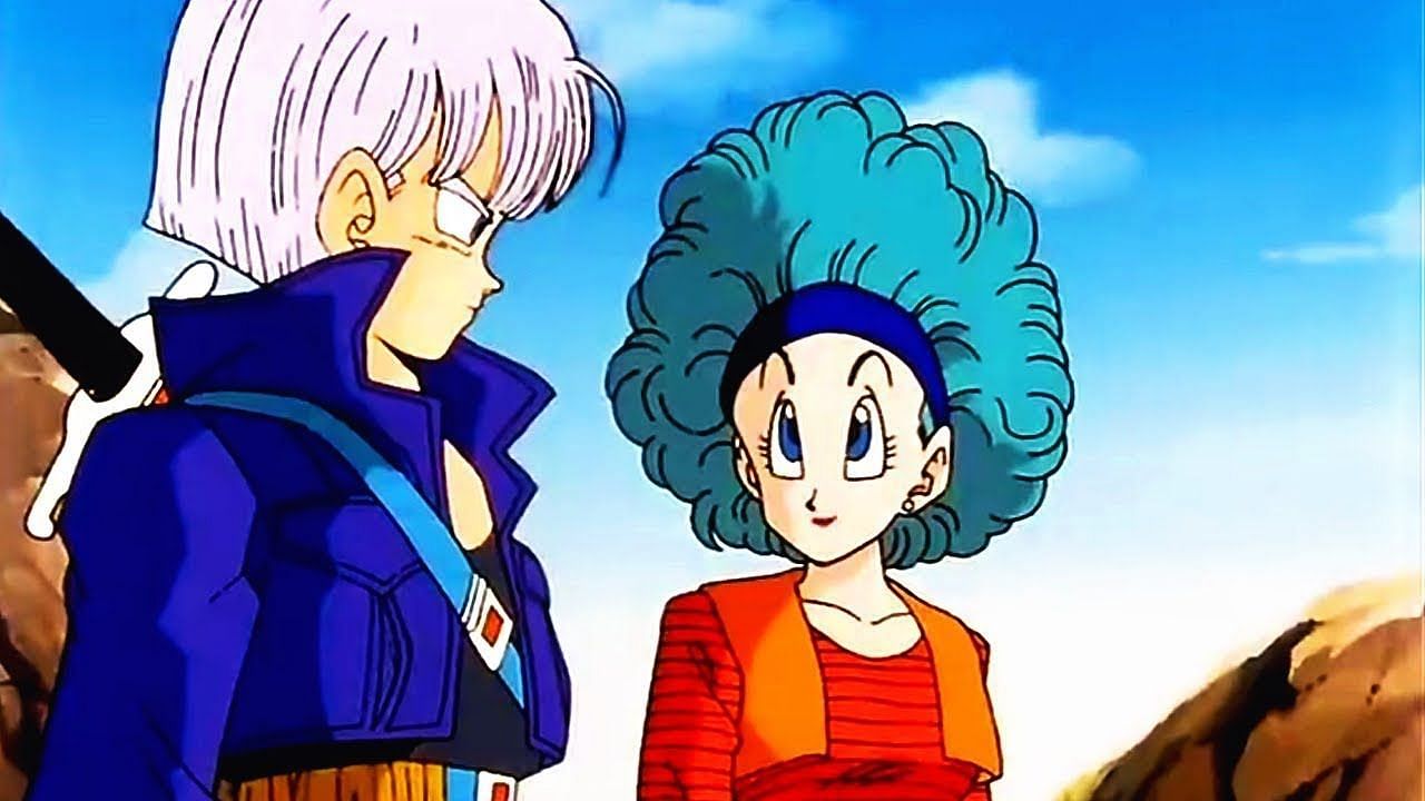 Future Trunks (left) and Bulma (right) seen meeting in the Z anime (Image via Toei Animation)