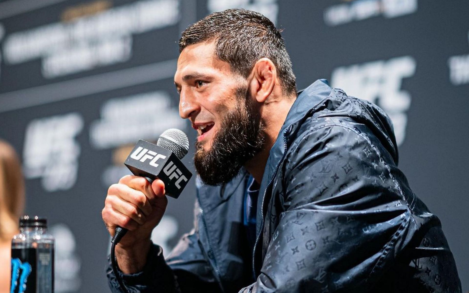 Khamzat Chimaev at UFC 273 Pre-Fight press conference [Image Courtesy: @khamzat_chimaev on Instagram]