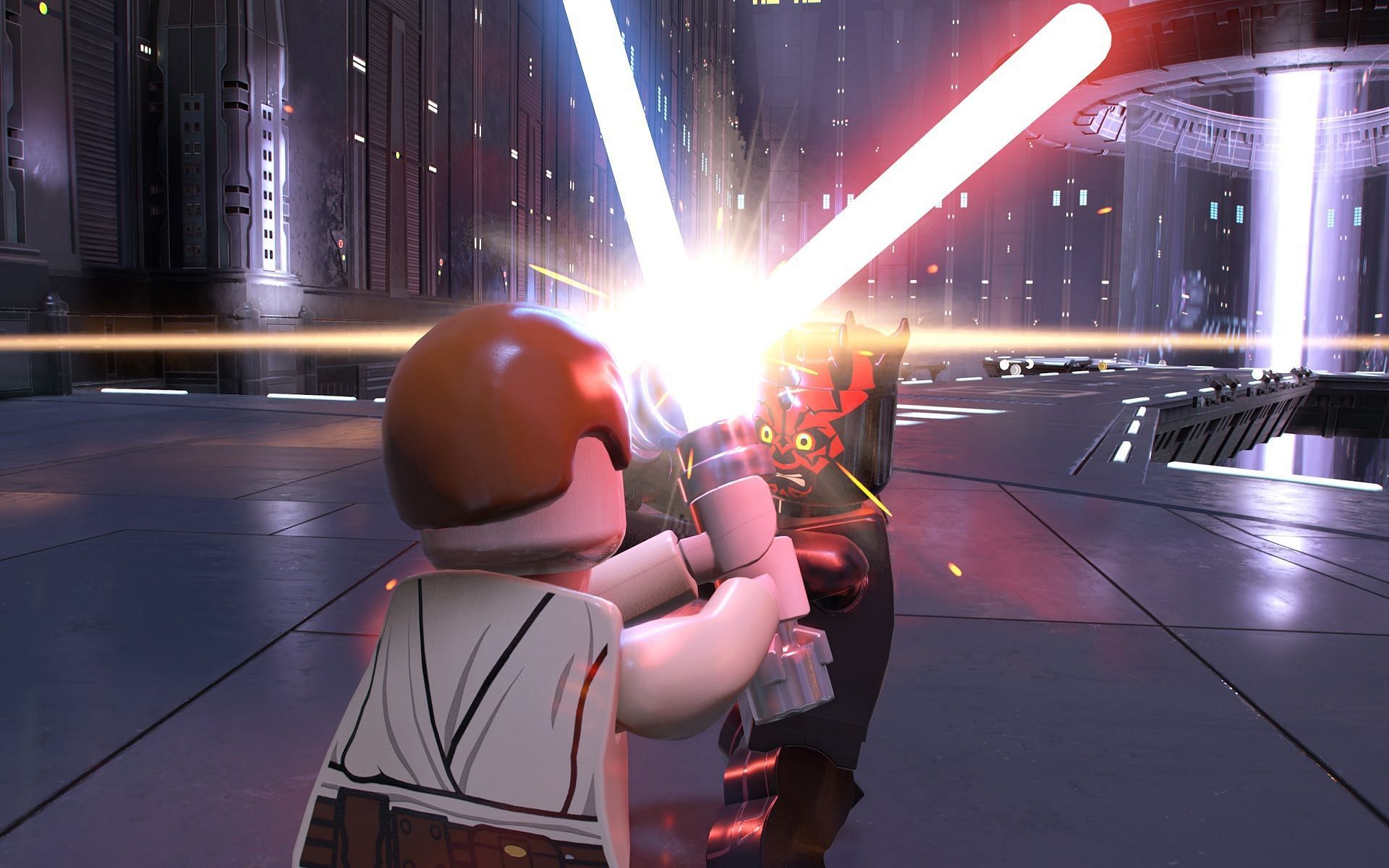 Obi-Wan battling Darth Maul (Image via Traveller&#039;s Tales)