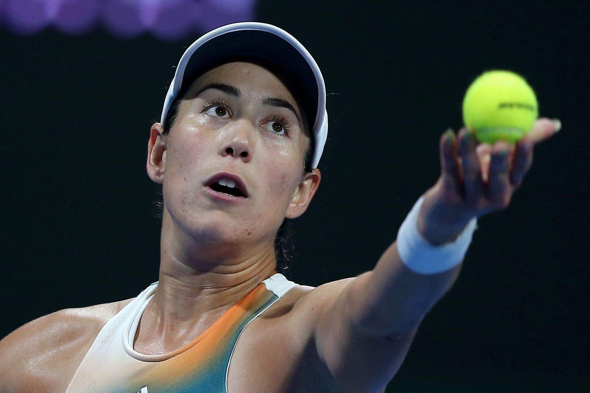 Muguruza in action at the Qatar Open