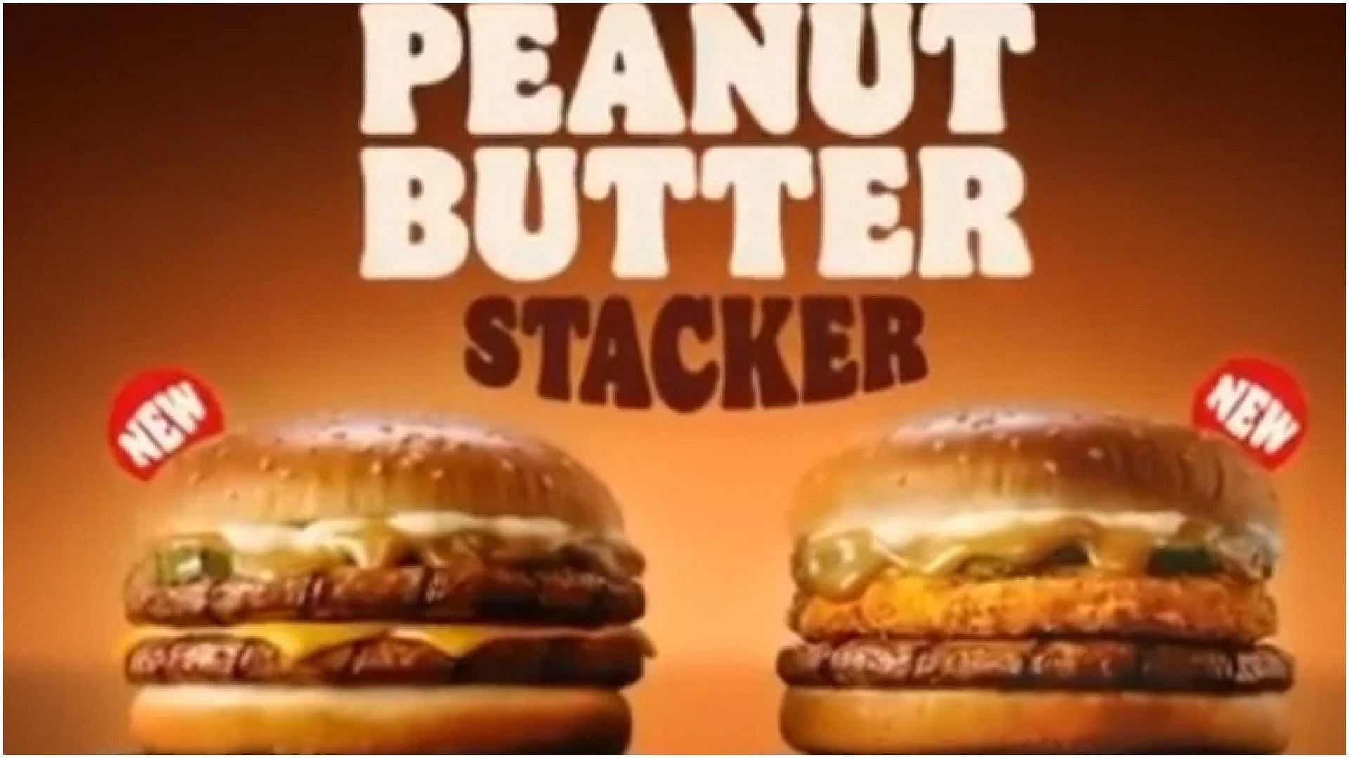 A Peanut Butter Stacker is now available in select Burger King locations in South Korea. (Image via burgerkingkorea/Instagram)