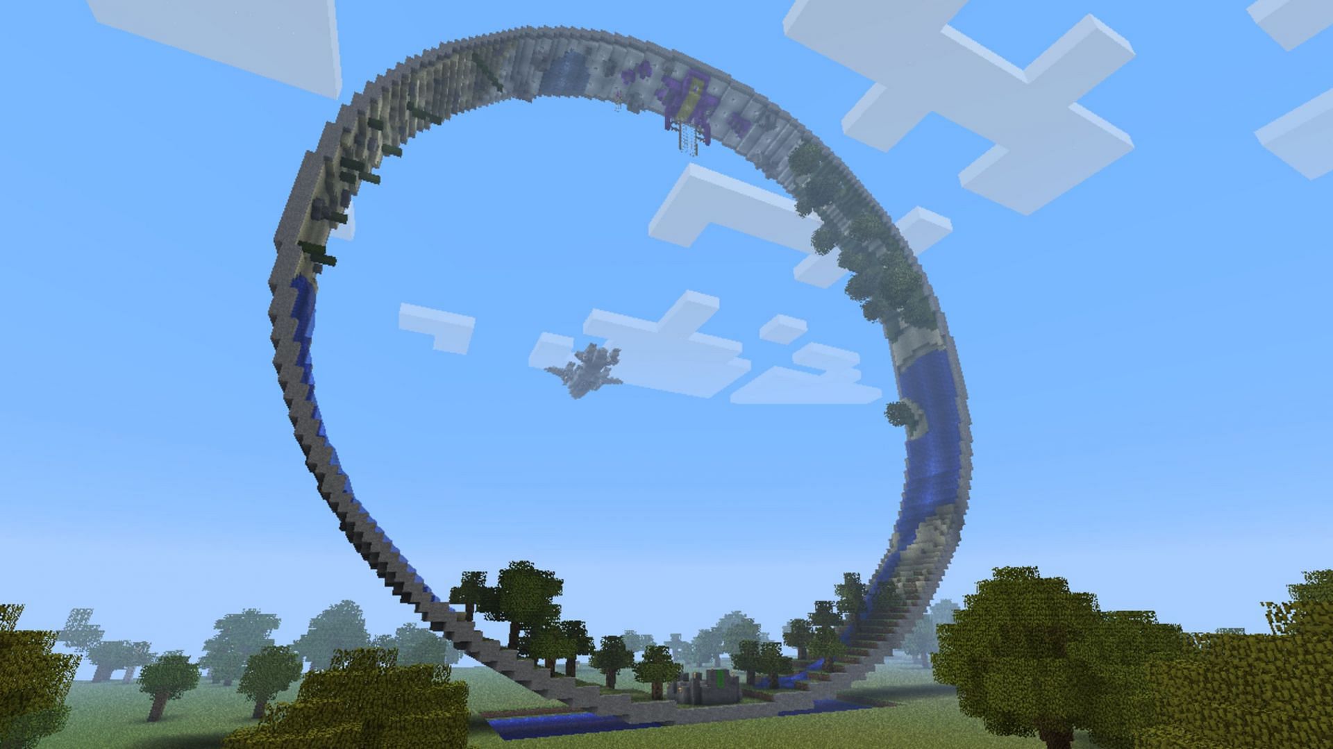 A recreated small-scale Halo ring (Image via xzosimusx/PlanetMinecraft)