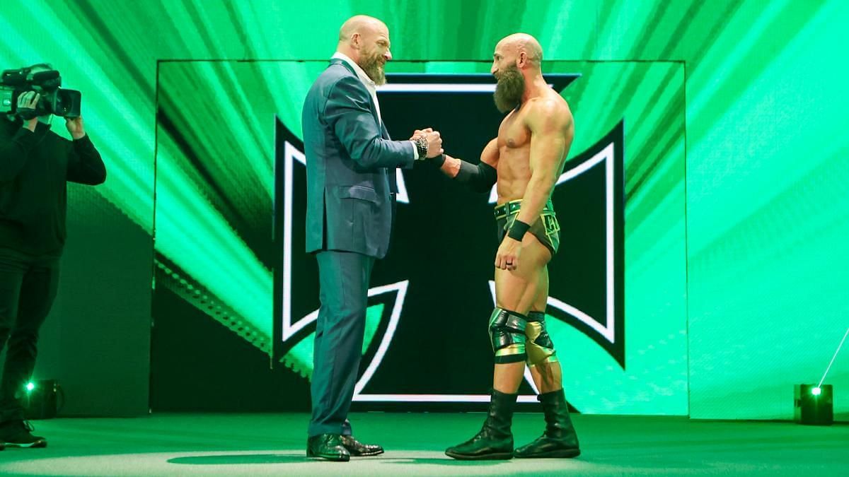 Tommaso Ciampa and Triple H embraced at NXT Stand &amp; Deliver