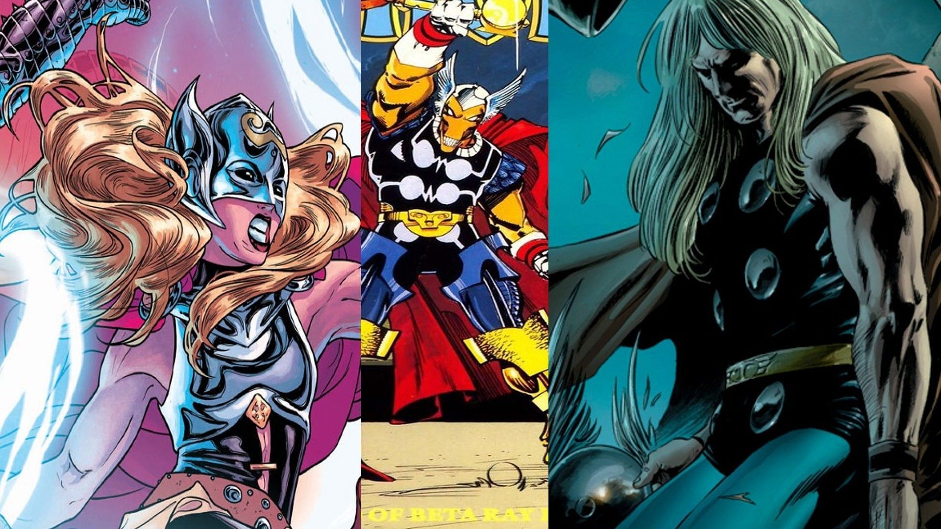 Lady Thor, Beta Ray Bill, and Thor (Images via Marvel Comics)