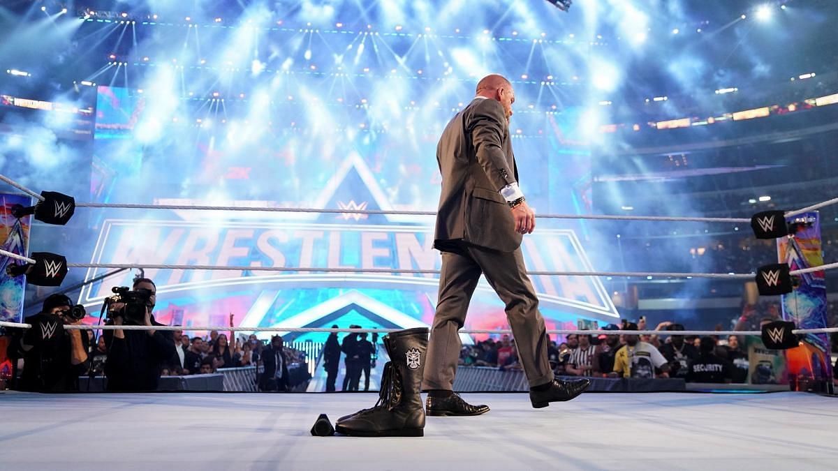 Triple H opened Night 2 of WrestleMania 38 by leaving his boots in the middle of the ring