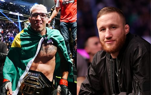 Charles Oliveira (left) and Justin Gaethje (right)