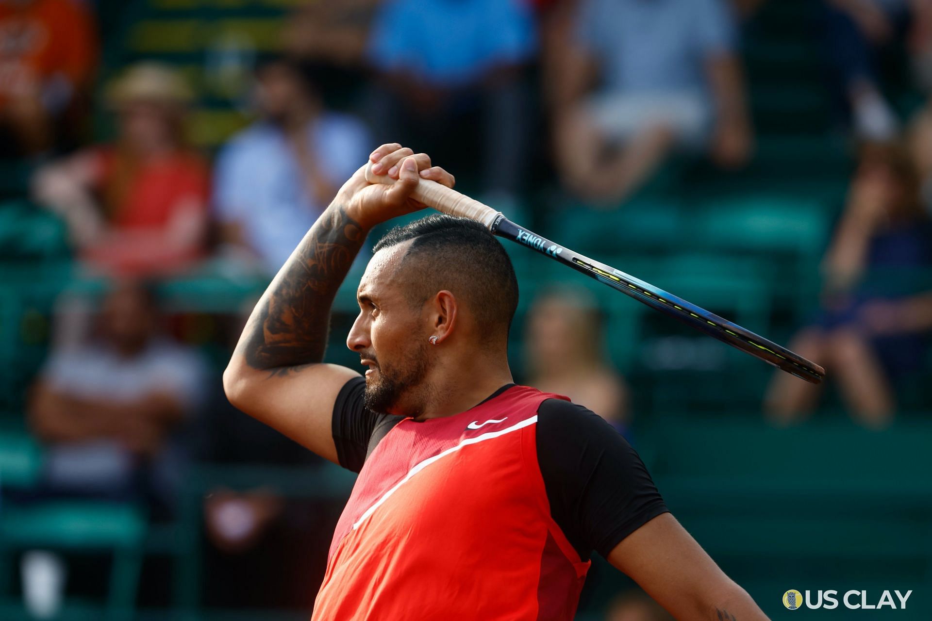 Nick Kyrgios advances to his first quarterfinal on clay in four years after defeating Tommy Paul in Houston (Source: Twitter Houston ATP 250 @mensclaycourt)