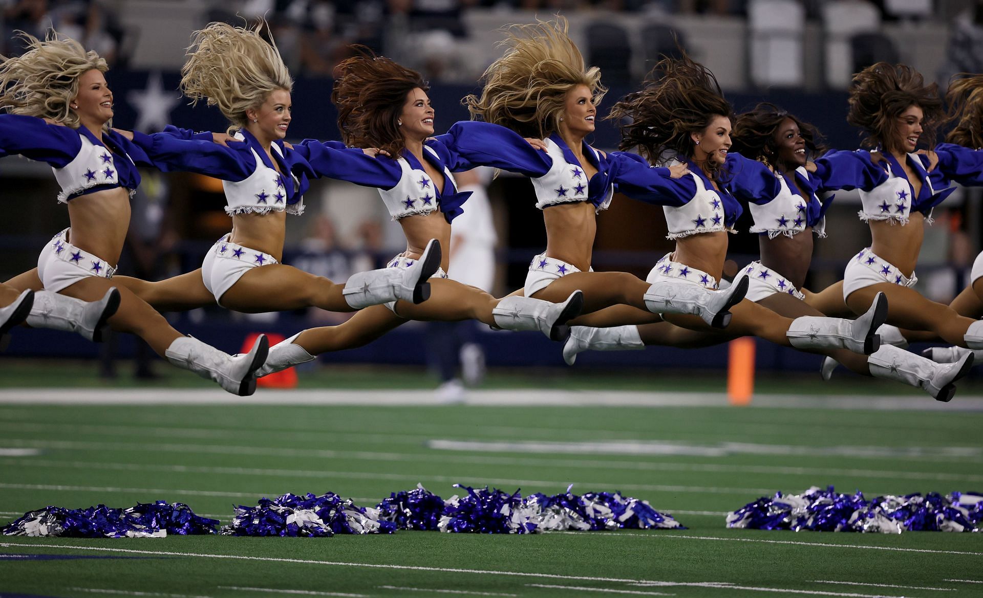 NFL fans on the Dallas Cowboys cheerleaders at WrestleMania 38