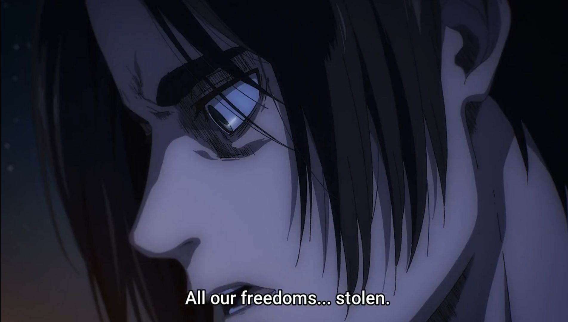 Eren&#039;s obsession with freedom directs his choices (Image via MAPPA)